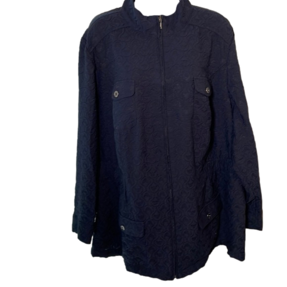 Cj Banks Patterned Full Zipper Jacket Size 3X